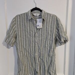 Men's Green Striped Shirt